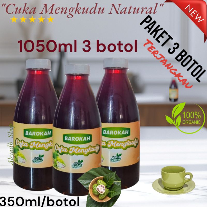 

Cuka Mengkudu Asli Segar Sehat Berkualitas 100% Original Paket 3 Botol Isi @ 350ml Per Kemasan
