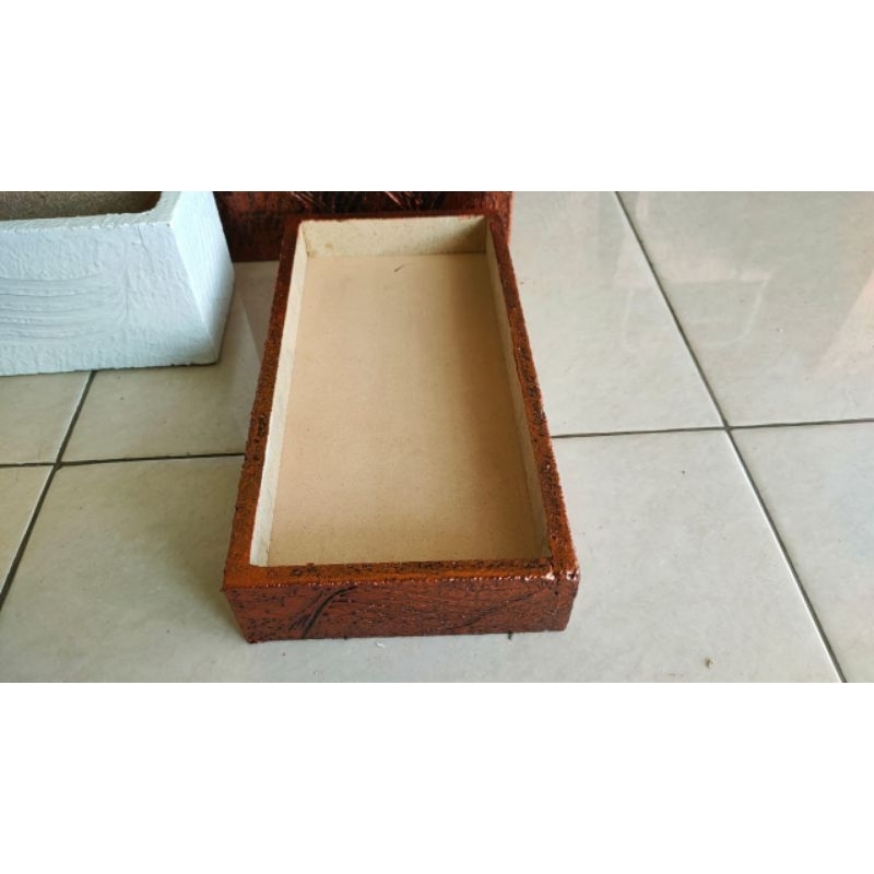 pot kayu vas kayu model persegi panjang untuk bunga artificial atau plastik