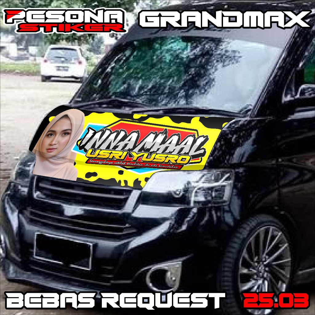 stiker decal kabin depan grandmax stiker dekal kap mesin grandmax bebas custom kd25.03