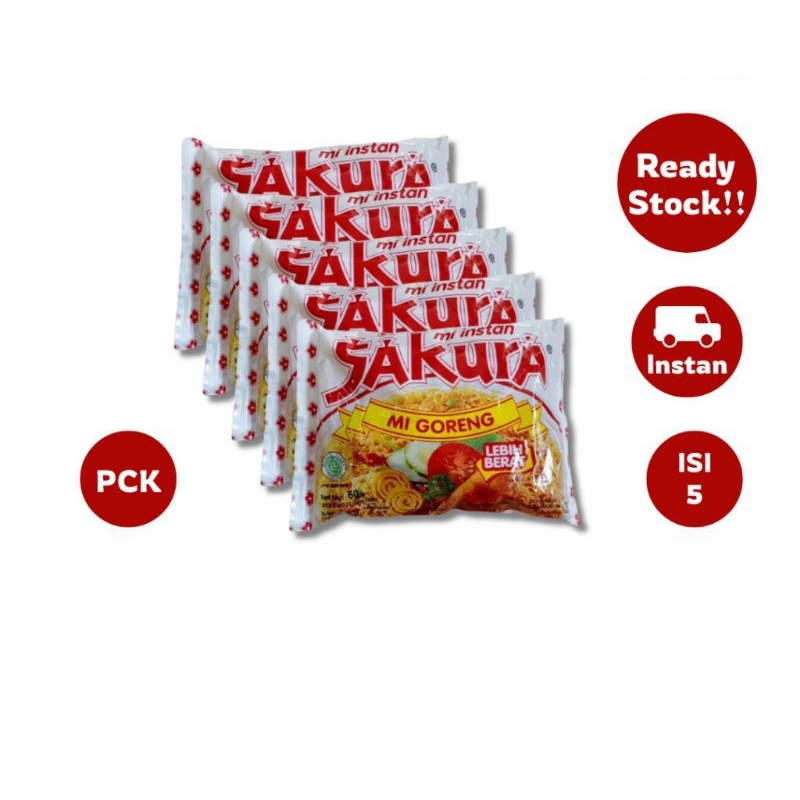 

mie instan sakura goreng promosi dapat 5pcs