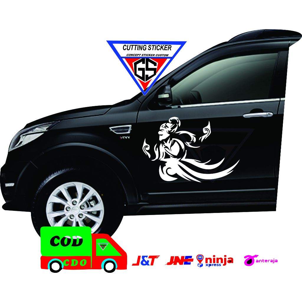 sticker mobil wayang sticker cutting gambar wayang
