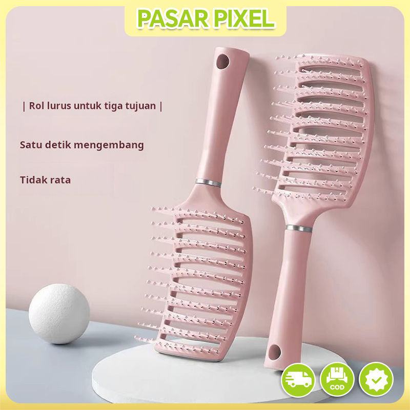Sisir tulang rusuk berbulu merah muda sakura, sisir tulang rusuk tengkorak tinggi, sisir rambut keri