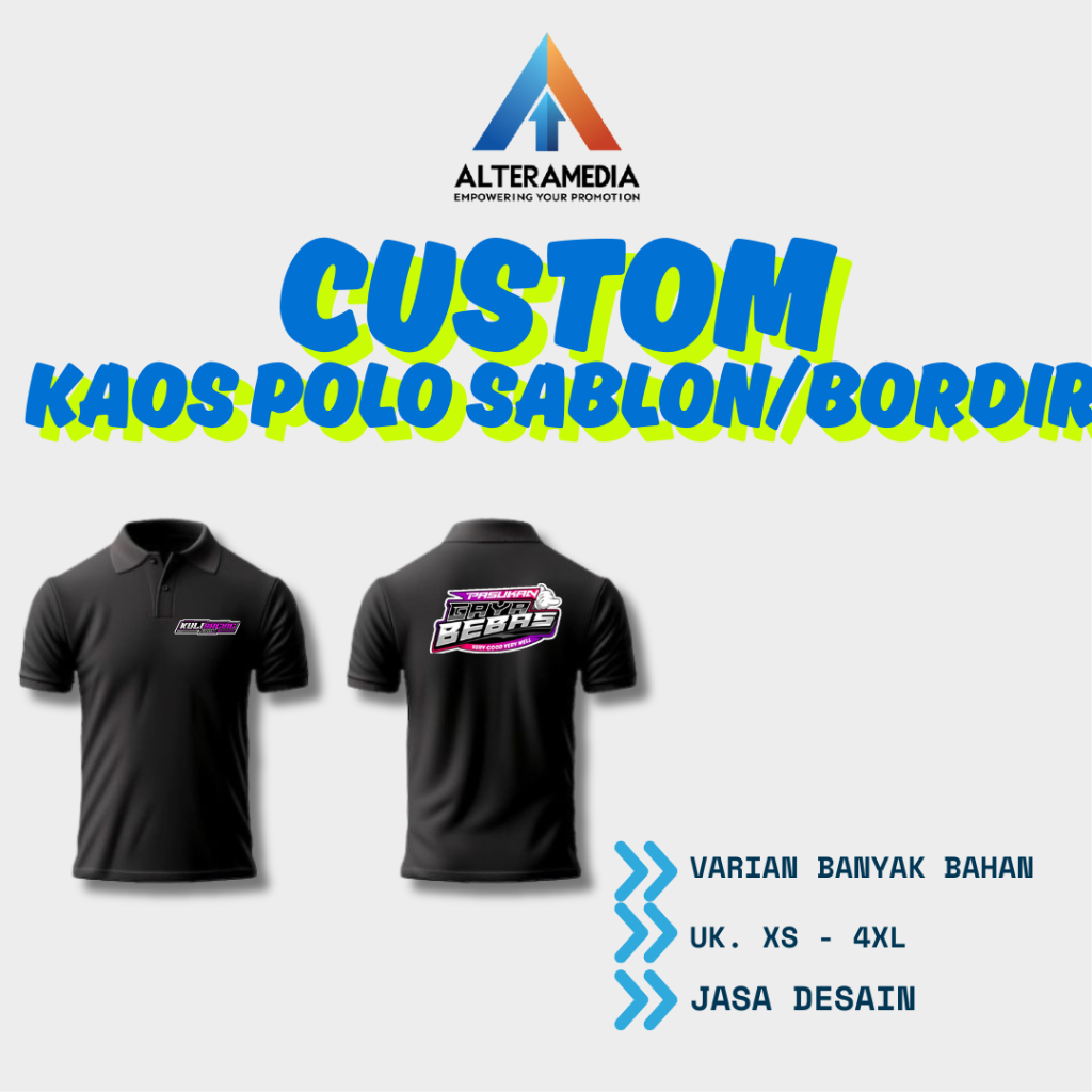 TERLARIS || CUSTOM KAOS KERAH SABLON | KAOS KERAH | SABLON DTF||KAOS POLO BORDIR
