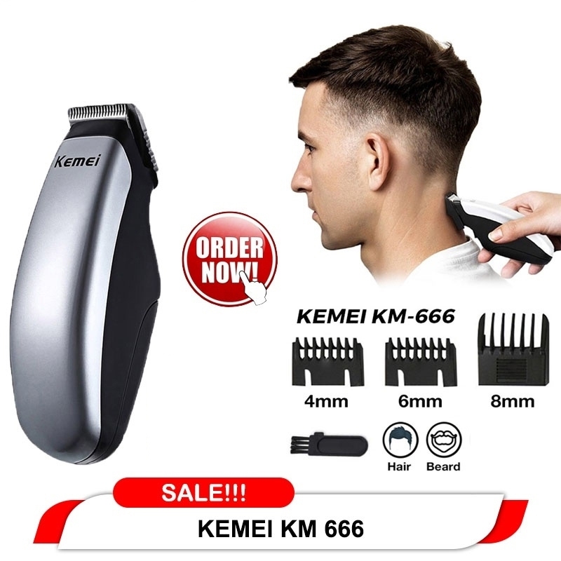 Mesin Cukur Rambut Elektrik Kemei KM-666 Alat Potong Rambut Jenggot Mini KM 666