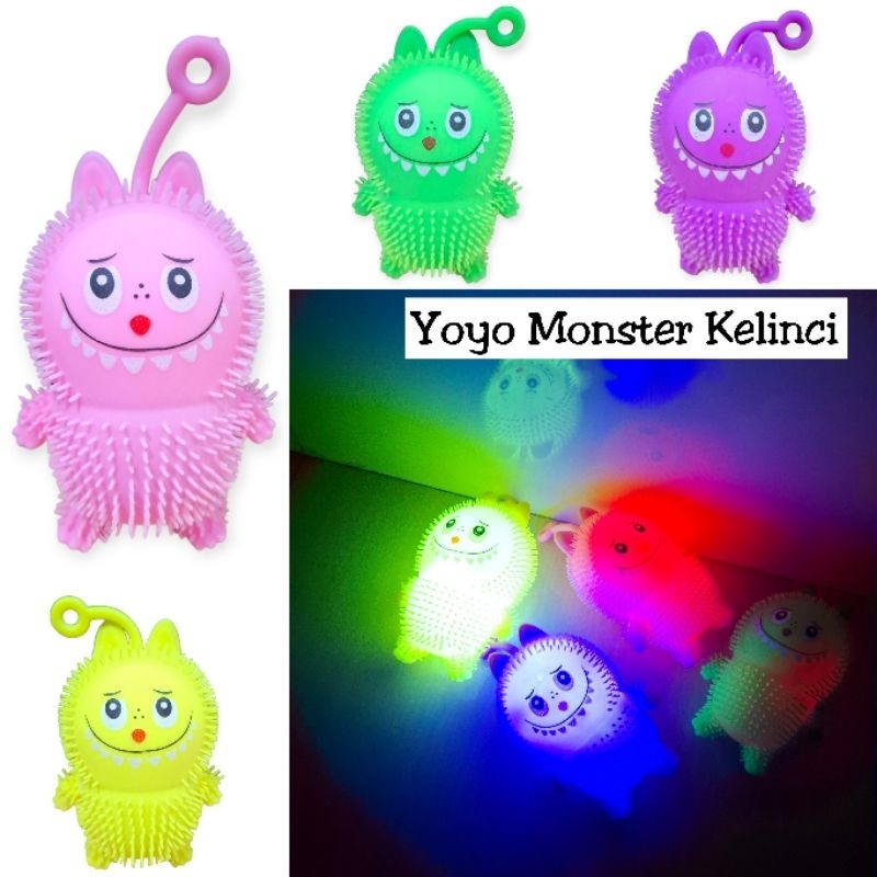 Mainan Anak Yoyo Ubur Monster Kelinci Lampu Karet / Mainan Anak Yoyo Monster Kelinci Squishy Karet