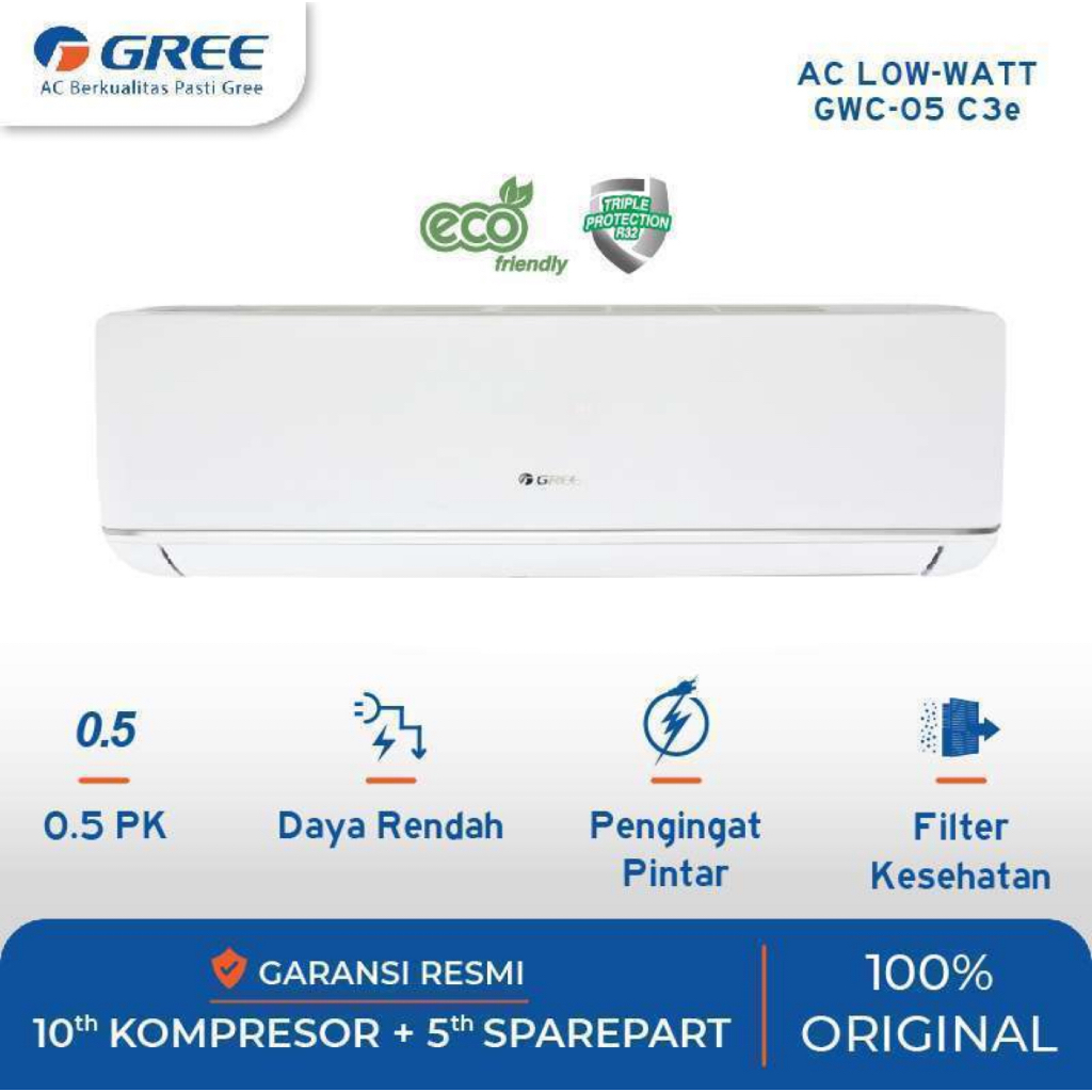AC GREE GWC-05C3ES LOW WATT [1/2 PK]