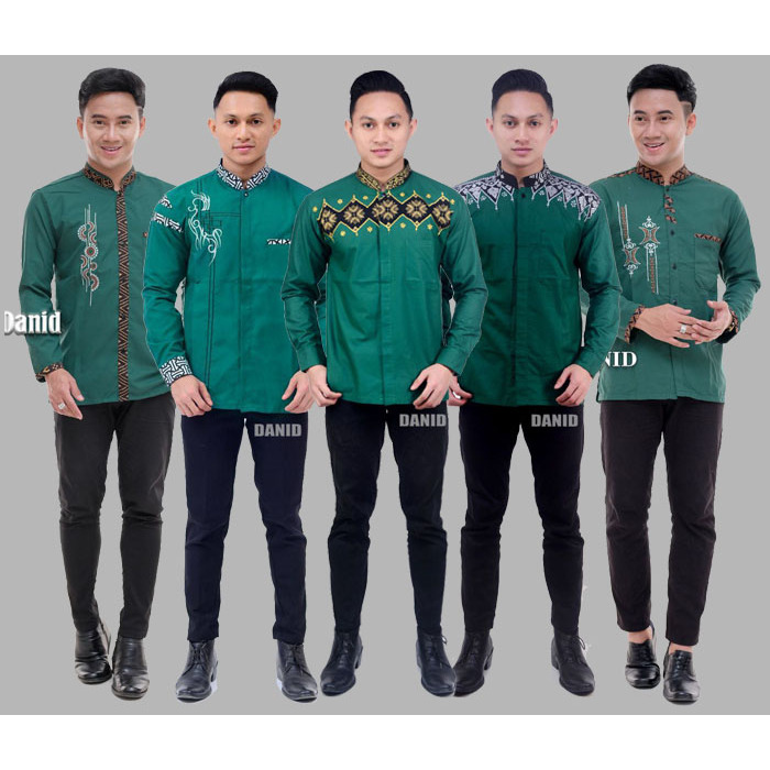 Baju Koko Pria Dewasa Warna Hijau Botol Terbaru Baju koko Hadroh Lengan Panjang Terlaris