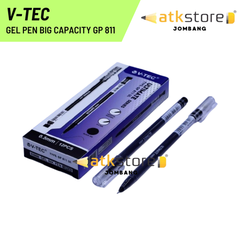 

V-TEC Gel Pen Big Capacity GP 811 UL 0.5 MM / Gel Pen Pulpen Pena V-Tec GP 811 UL 0.5 mm