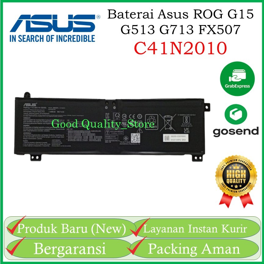 ORIGINAL Baterai Asus FX507 FX507ZE FX507ZC FX507ZM FX507ZR C41N2010