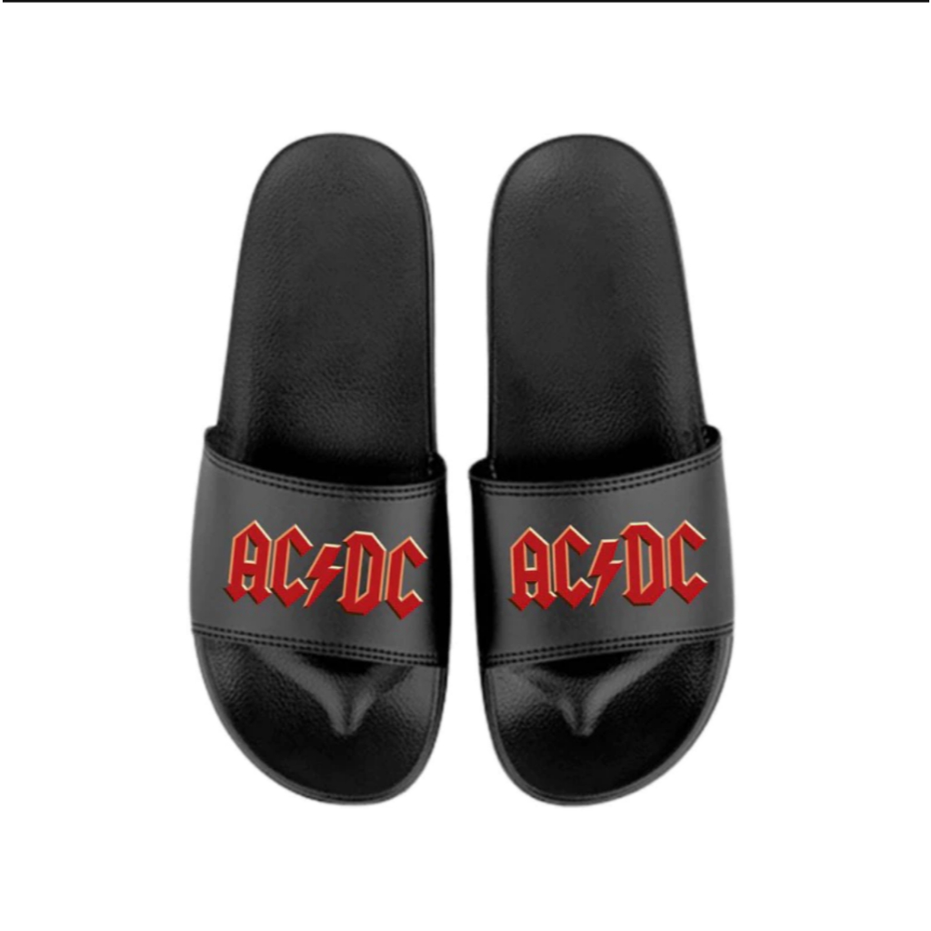 SANDAL ACDC MERAH  SANDAL SLOP SANDAL BAND PREMIUM ORIGINAL KEREN SANDAL SLOP POLOS SANDAL SLOP TANP