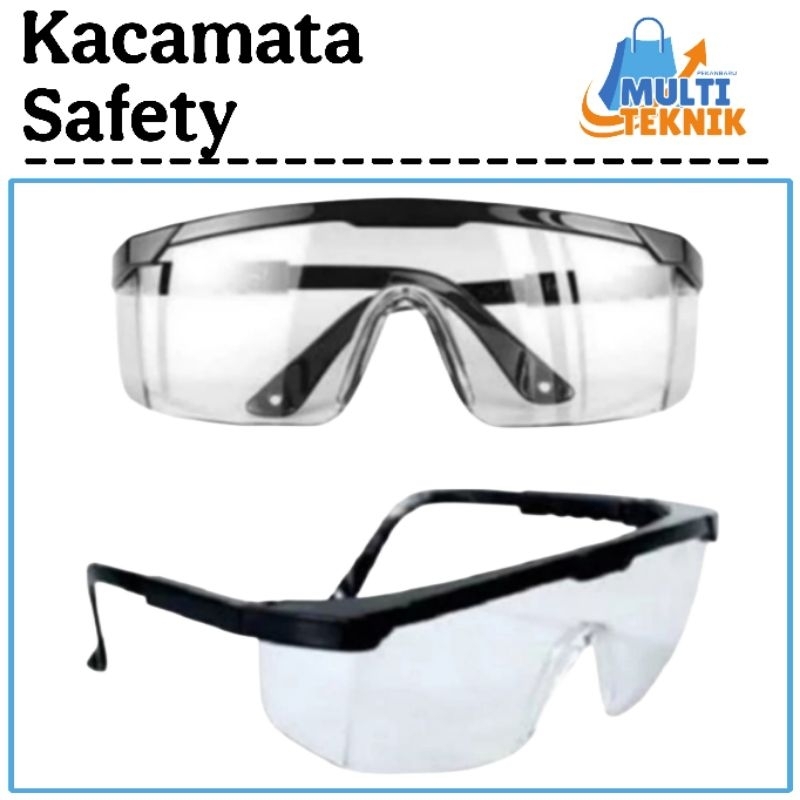 Kacamata Safety - Kacamata Gerinda Las - Kacamata Anti Debu Glasses Bening