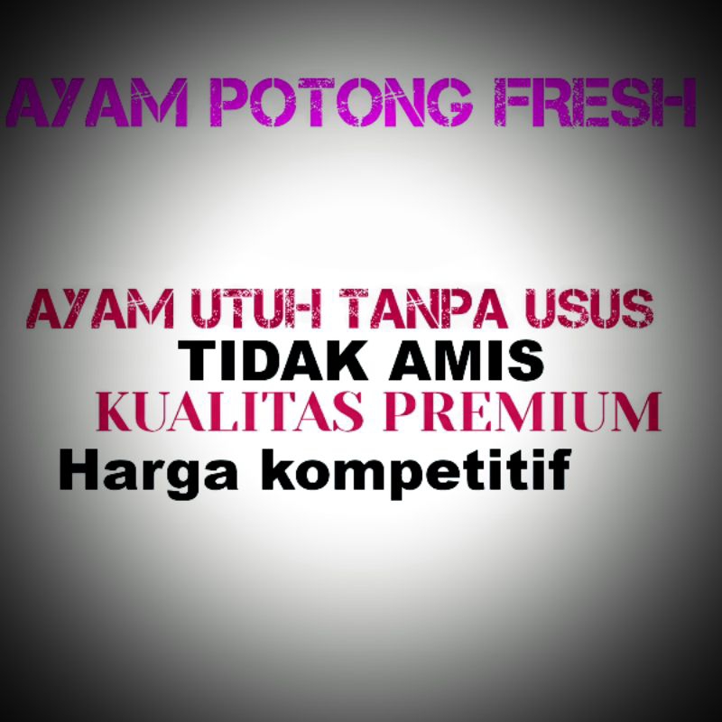 

ayam potong fresh (gak amis + sudah bersih tinggal diolah)