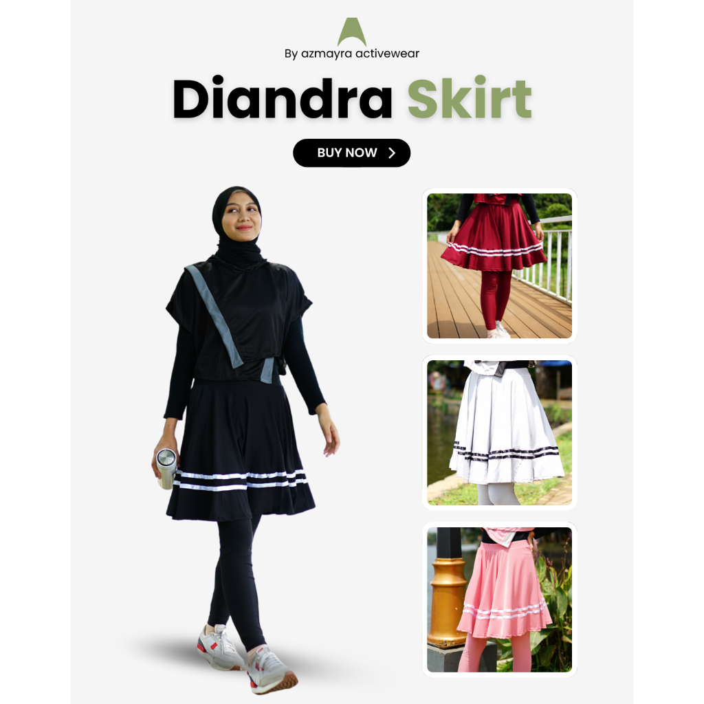AZMAYRA Diandra Rok Celana Olahraga Panjang Syar'i
