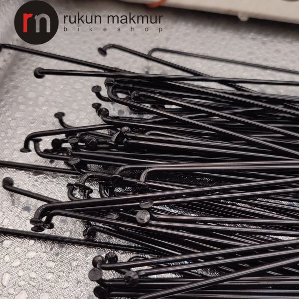 PROMAX Bicycle Spoke 262 mm Black Steel For 26 Inch Wheel / Rim - Ruji Jari Jari Roda Ban Sepeda 26 