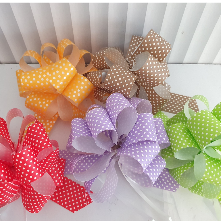 

Pita Tarik POM 32 mm Polkadot Hiasan Parcel Serut Ribbon 32mm