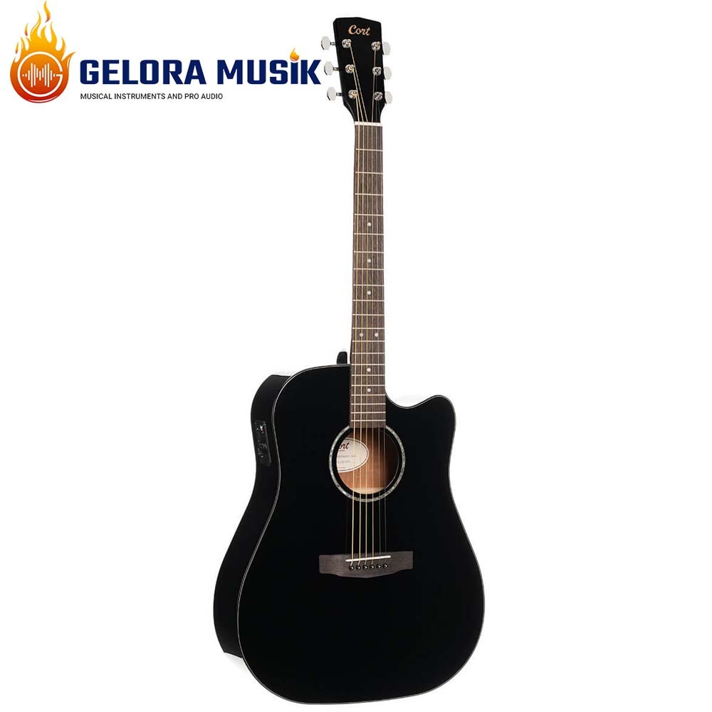 Gitar Akustik Elektrik Cort Earth-60CE-BK