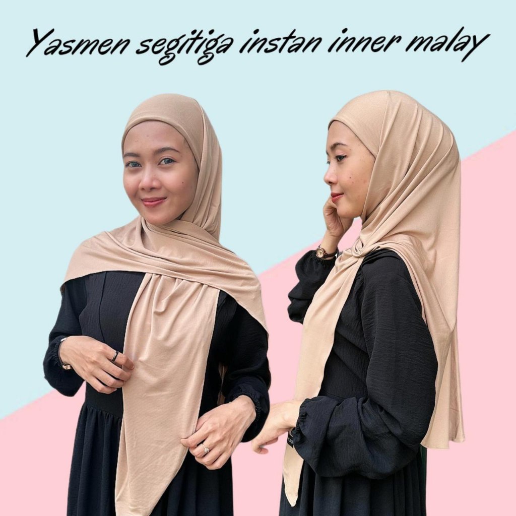 YASMEN - SEGITIGA INNER MALAY JERSEY PREMIUM  / JILBAB SQUARE INSTAN CIPUT OVAL MELAYU / KERUDUNG DA