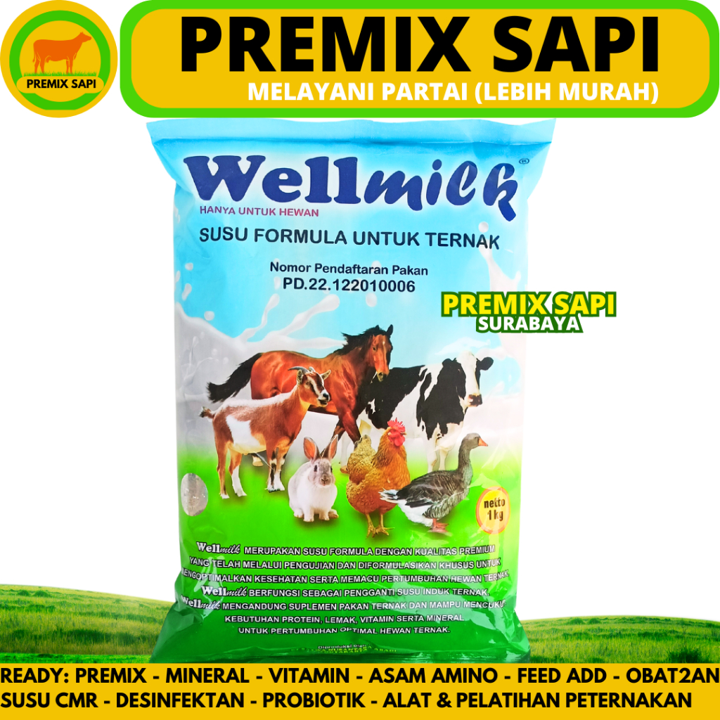 WELLMILK SUSU TERNAK KAMBING 1 KG - Susu Anak Sapi Kambing Hewan Pengganti Susu Induk