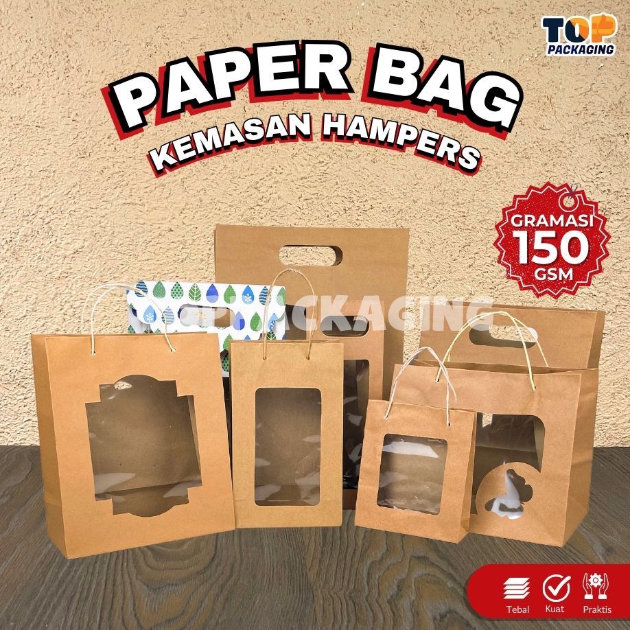 

Paper Bag Jendela Mika Tas Kado Kraft Kantong Jinjing Kemasan Souvenir Snack Bingkisan