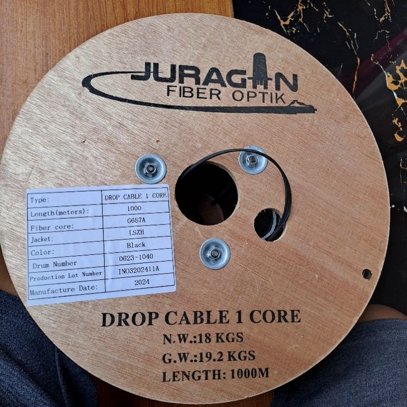 Kabel fiber optik drop core 1 core