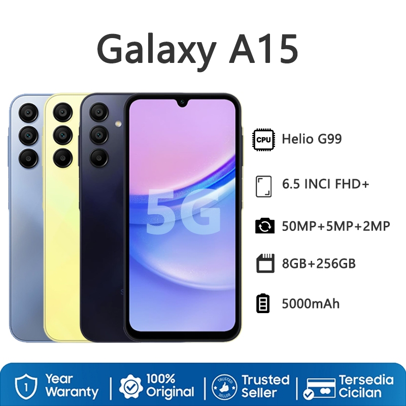 HP Samsung Galaxy A15 5G Ram 8/256GB | Ram 8/128GB-Smartphone 4G/5G LET 6.5 inci Dual SIM 50MP+13MP 