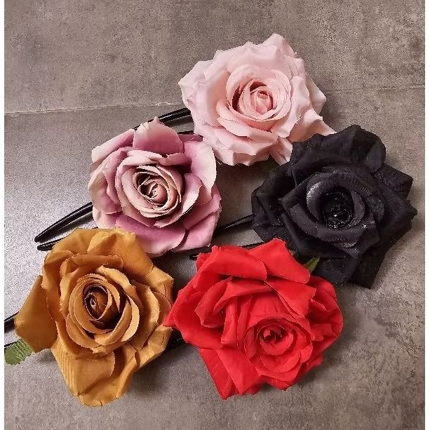 tusuk konde aksesoris rambut bunga mawar hairpin