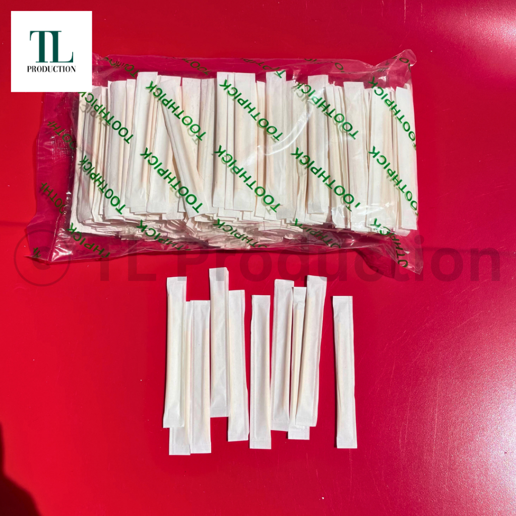 500pcs Tusuk Gigi Bambu Steril - Bamboo Toothpick Sterile 500s - Tusuk Gigi Kemasan Bersih Tusuk Gig