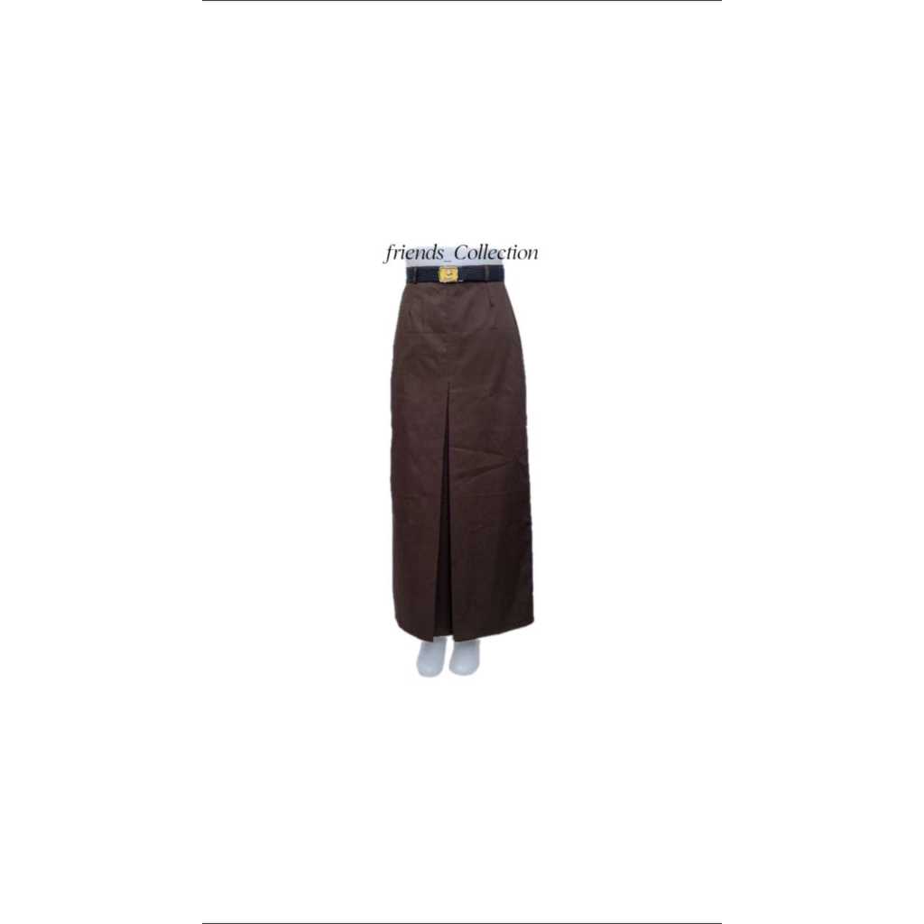 Rok sekolah/Rok Span Pramuka Belah Tengah SMP SMA/Rok Span Panjang Belah Depan