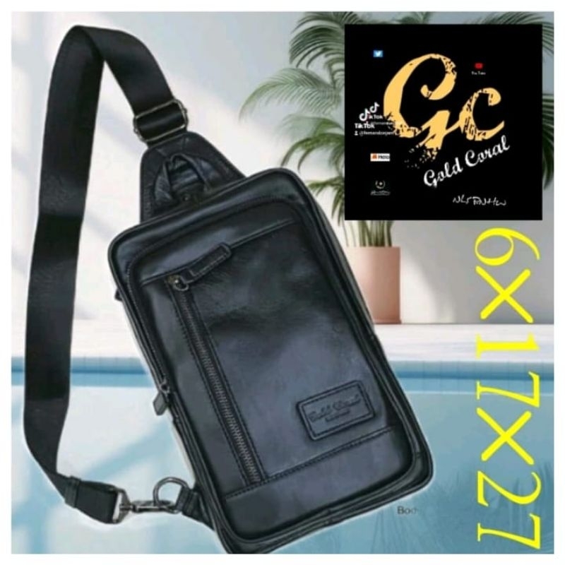 GOLD CORAL BODYBAG TAS SELEMPANG KULIT PRIA