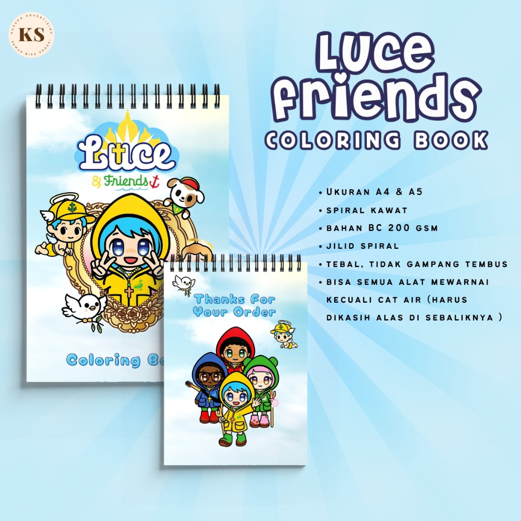 

Coloring Book LUCE & FRIENDS Mascot of the Catholic Church Merchandise Relaxation A4&A5