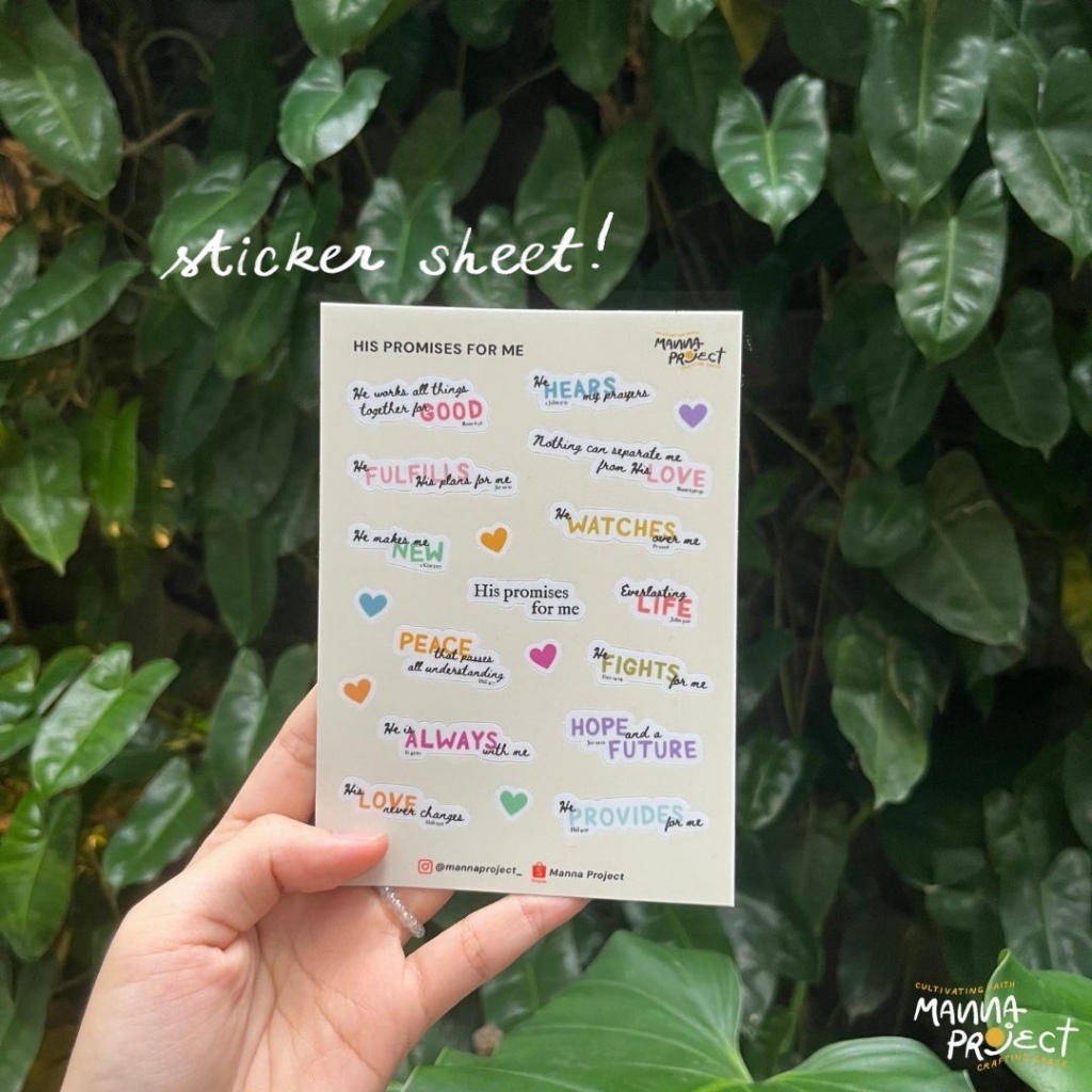 

Christian Sticker Sheet - His Promises | Waterproof, Vinyl Stickers | Manna Project | Sticker Alkitab | Journal Sticker | Christian Sticker | Planner Sticker
