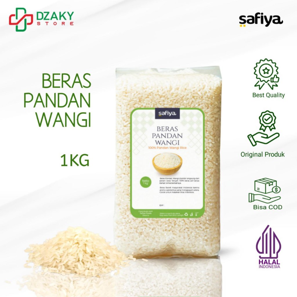 

Safiya Beras Organik 1 Kg Pandan Wangi Premium