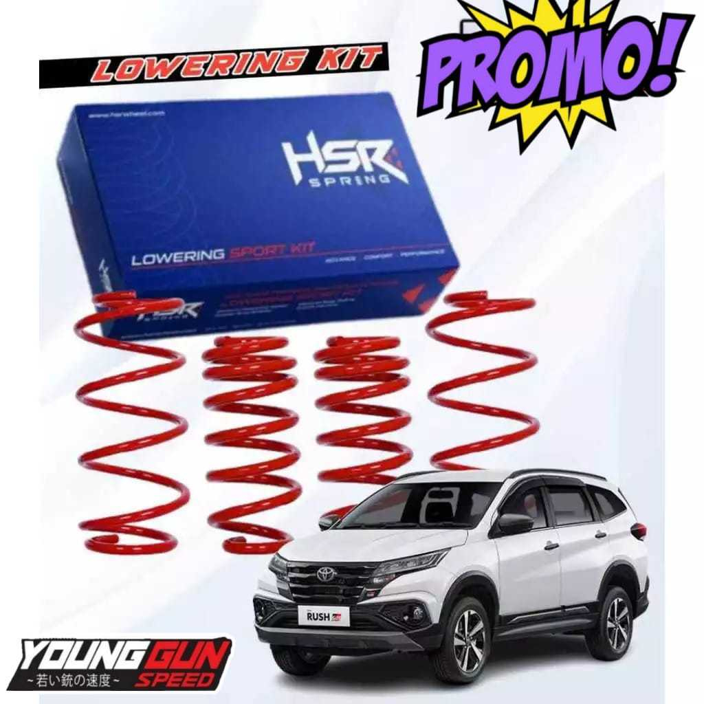 per ceper hsr wheel depan belakang rush - lowering kit hsr red terbaru