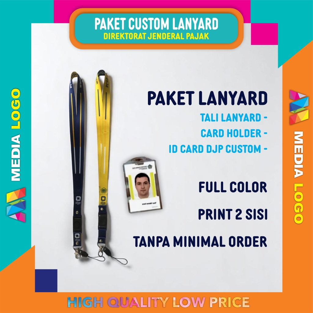 

(Paket Custom) Lanyard Custom + ID Card DJP Custom ( Paket Lengkap-Termurah)