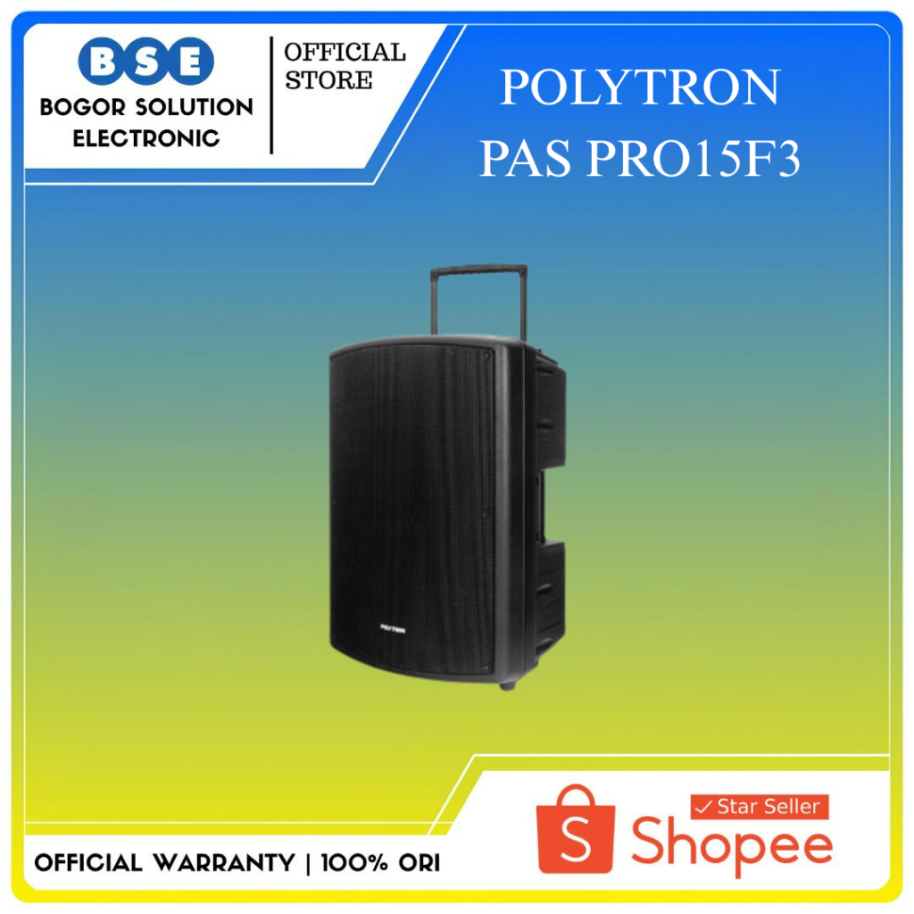 Polytron PAS PRO15F3 Speaker Portable Bluetooth Karaoke Polytron PASPRO15F3 15 Inch Inlcuded Mic Wir