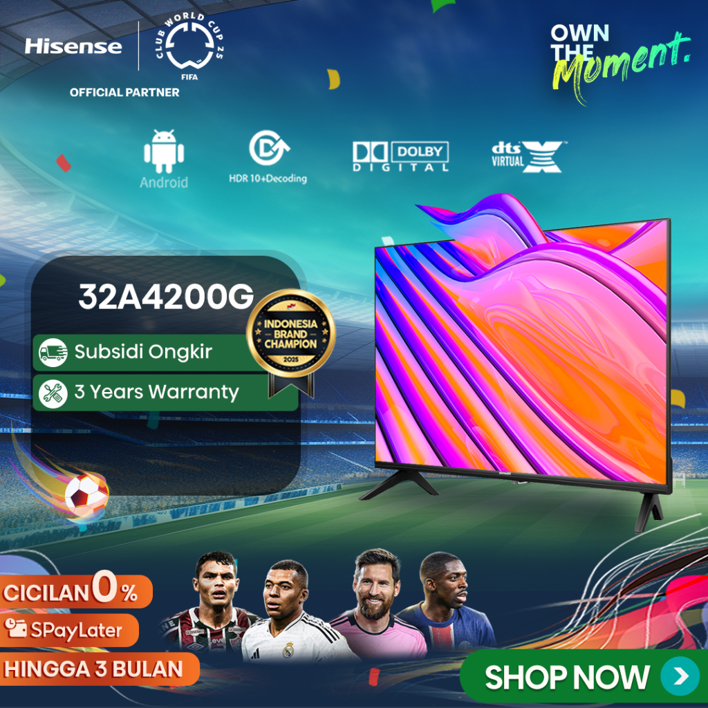Hisense 32 inch Android11 Bezelless Design Voice Control TV - 32A4200G