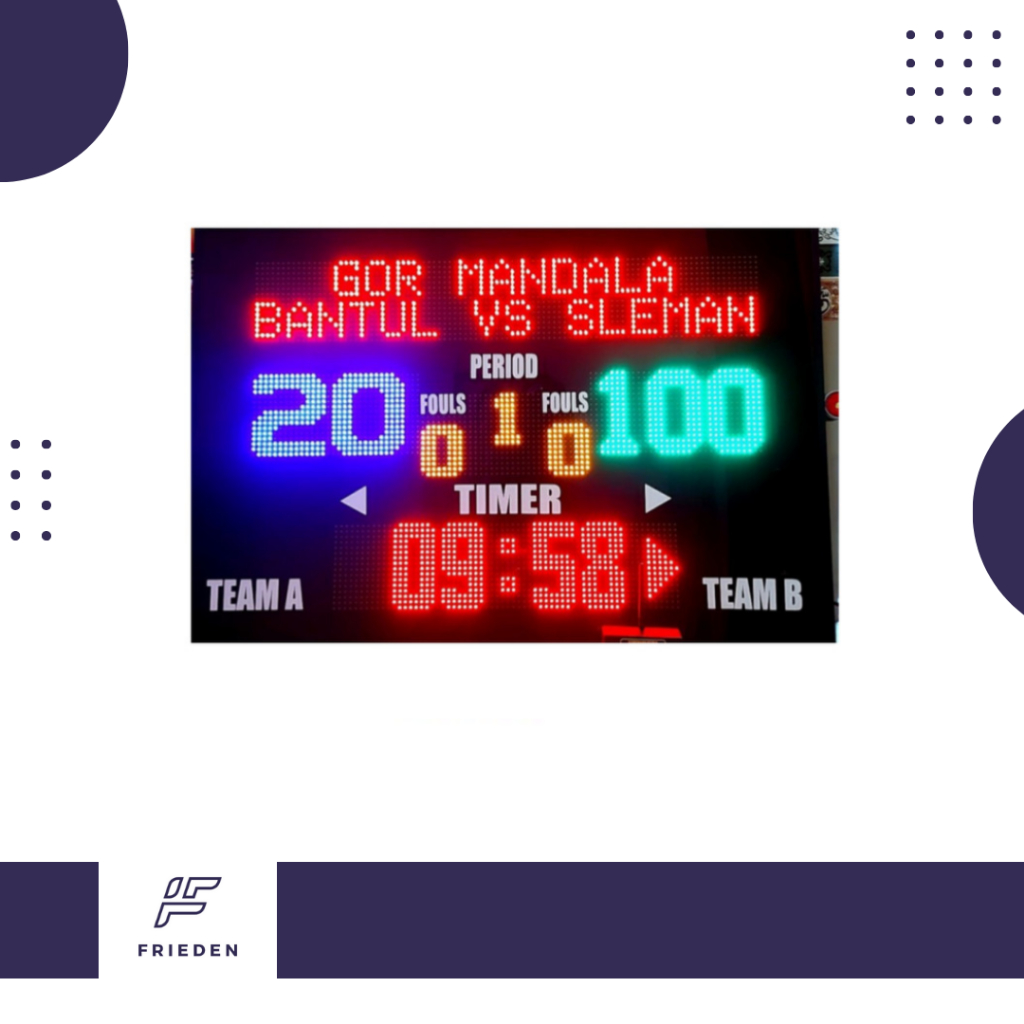 Papan Skor Futsal Skoring Basket Scoreboard LED Bola Digital WIRELES + KABEL