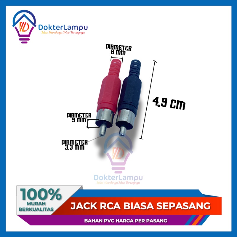 JACK RCA PLASTIK SEPASANG JEK RCA