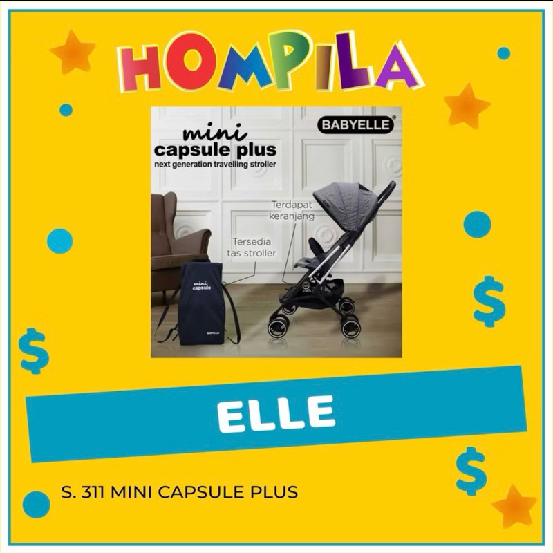 stroller bekas (likenew). Stroller mini capsule plus babyelle