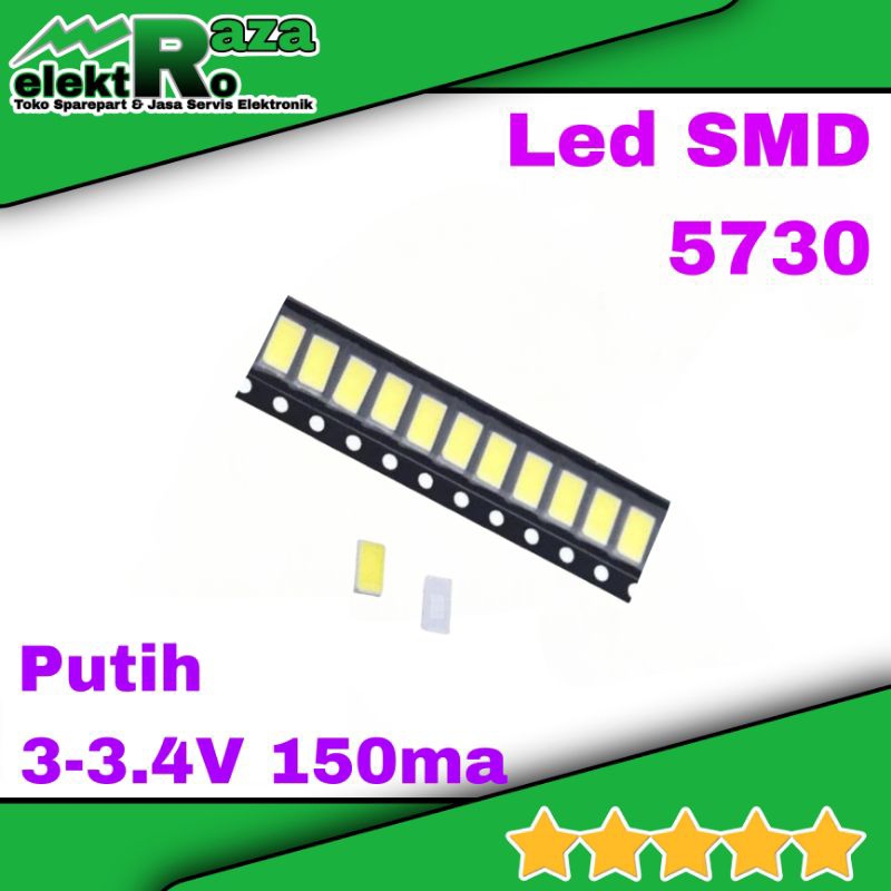 Led SMD 5730 Putih 3-3,4 Volt 150mA Led 3V White