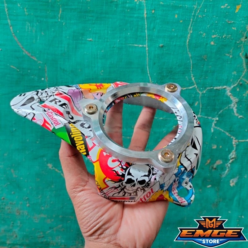 Cover CVT Vario 125 150 LED BARU 2018-2023 KARBON WTP MOTIF CARTOON TENGKORAK cover saluran udara al