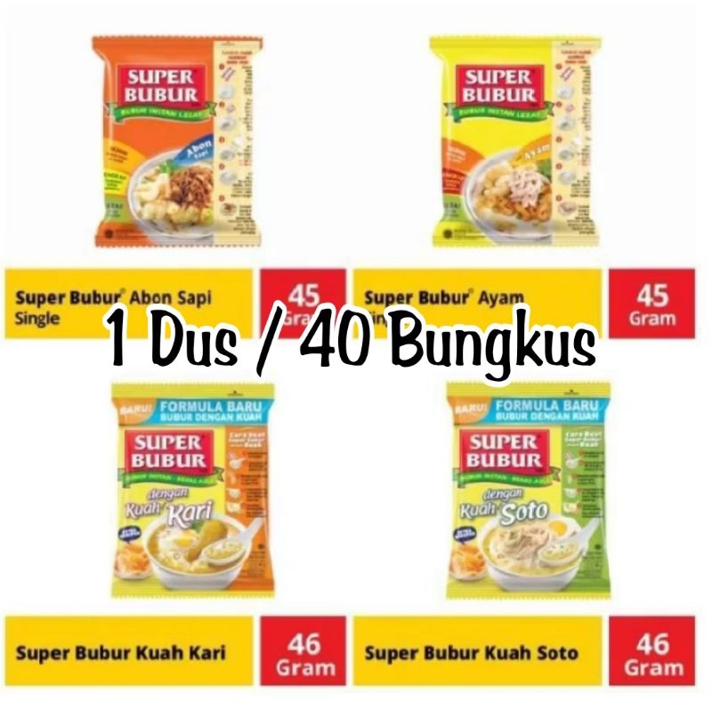 

( 1 Dus / 40 Bungkus ) SUPER BUBUR SACHET 45g