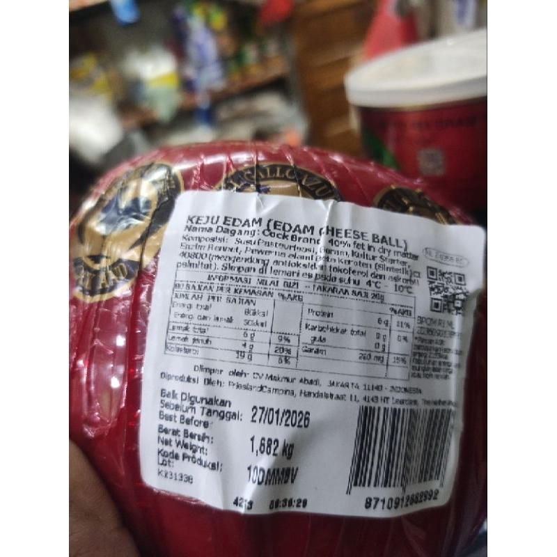 

keju bola edam / keju bola 1,6 / keju edam ayam emas 1,6 / keju cheese ball