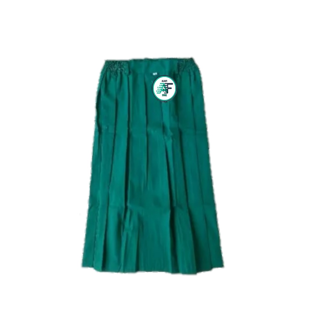 Rok Hijau Anak Perempuan Rok Seragam Madrasah Mi Hijau Panjang Full Rempel Bahan Katun Harga Terjang