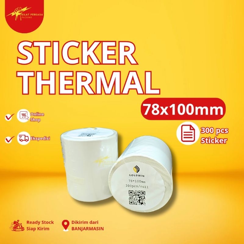 

KERTAS THERMAL STICKER LABEL STRUK 78 x 100 MM ISI 300 PCS