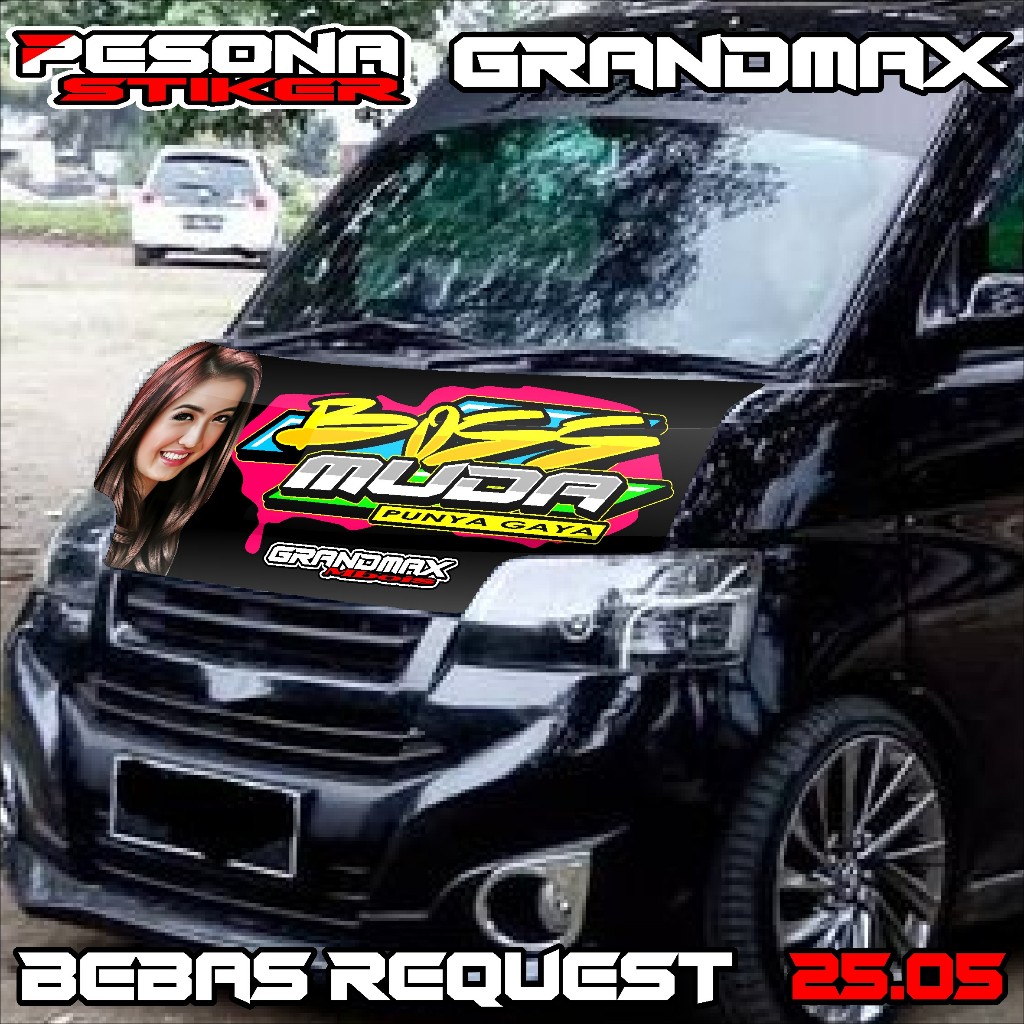 stiker decal kabin depan grandmax stiker dekal kap mesin grandmax bebas custom kd25.05