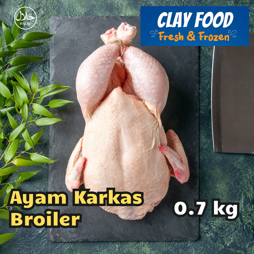 

Ayam Karkas Broiler Frozen Segar Utuh 0.7 kg Daging Ayam Halal Tanpa Pengawet Praktis