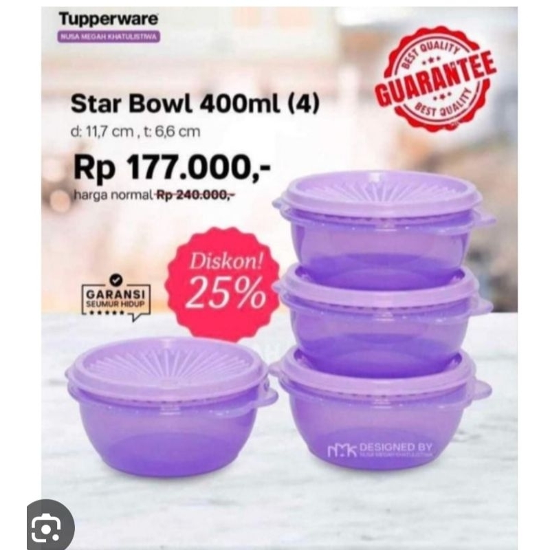 Star bowl 400 ml tupperware