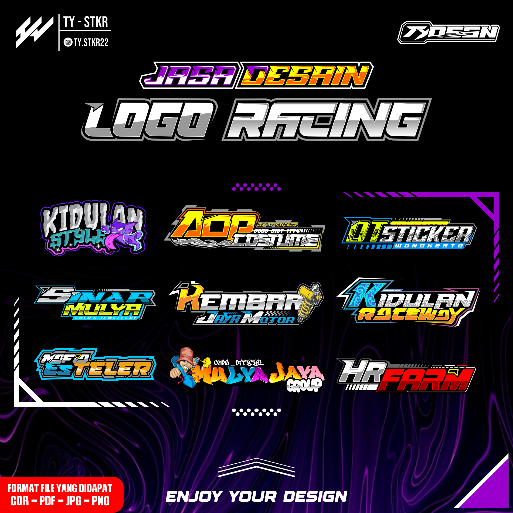 JASA DESAIN LOGO RACING - LOGO SOUND SYSTEM - LOGO BENGKEL -