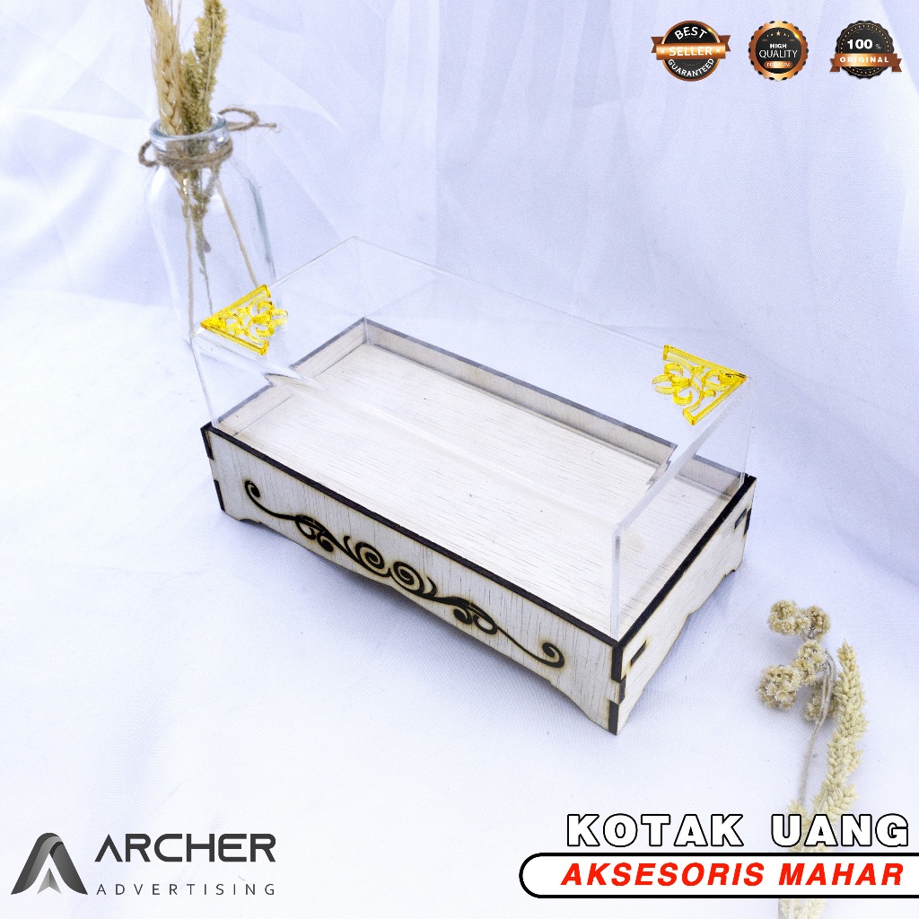 KOTAK UANG MAHAR BOX ORGANIZER TATAKAN KAYU UKIR AKSESORIS MAHAR